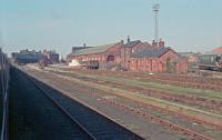 London Road Goods seen from an eastbound train, a diversion heading for the S&C from the closed WCML in 1989.<br><br>[Ewan Crawford 25/03/1989]