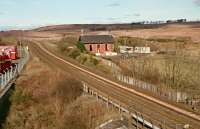 Site of St Fort station, looking north towards the Tay Bridge in 1996. The widening out of the fences on either side betrays where the platforms were.<br><br>[Ewan Crawford //1996]