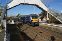 334025 arrives at Cardross with a service for Edinburgh Waverley on 08 October 2015.<br><br>[John McIntyre 08/10/2015]