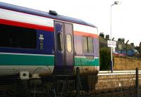 A ScotRail service for Newcraighall waits to leave Bathgate terminus on a December afternoon in 2004.  <br><br>[John Furnevel 05/12/2004]