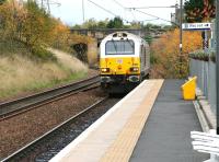 DBS 67026 <I>Diamond Jubilee</I>, recently rumoured to have formed a close relationship with 60009 <I>Union of South Africa</I> [see image 52879], runs south through Brunstane light engine on 21 October on its way to Millerhill.<br><br>[John Furnevel 21/10/2015]