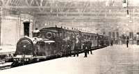 The first train at Leith Central, 1 July 1903. The lack of crowds was perhaps indicative how things were going to be for this station.<br><br>[Ewan Crawford Collection 01/07/1903]