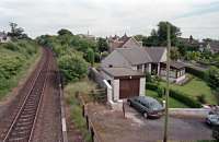 Solway Junction, looking east, in 1998. The line to Carlisle (left) has since been doubled and the line to the Solway Viaduct (right - now a series of houses) was double track for a short length.<br><br>[Ewan Crawford //1998]