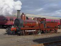 Furness Railway 0-4-0 No 20, (Sharp Stewart, 1863) the oldest working standard gauge steam locomotive in the world, puffs around the shedyard at Bo'ness in anticipation of appearing in the 2015 BKR Steam Gala.<br><br>[Bill Roberton 23/10/2015]
