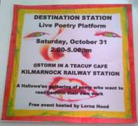 Kilmarnock is one of many stations which have benefitted by having their station buildings brought back into use. Following a major restoration of the 1898 building by the Kilmarnock Station Railway Heritage Trust, it now hosts a cafe, a bookshop and giftshop! In addition, stations are being used as venues for events.<br><br>
<br><br>
Kilmarnock station will play host to a poetry reading for Hallowe'en on Saturday, October the 31st.<br><br>[John Yellowlees 31/10/2015]