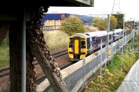 158733 pulls away from Brunstane on 21 October with the 0853 Edinburgh - Tweedbank.<br><br>[John Furnevel 21/10/2015]