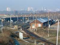 Carriage Sidings to the west of Tyseley station looking north in 2003. The station is to the right and locomotive works museum off to the left.<br><br>[Ewan Crawford 27/02/2003]