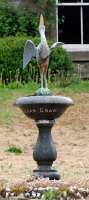 The Strathyre station's heron fountain - relocated to a private garden - was the choice of retirement present to a long serving stationmaster. It formerly adorned the southbound platform. Another Cruachan Granite statue stands at Dalmally [see image 1693].<br><br>[Ewan Crawford 10/06/2013]