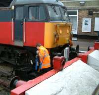 Scene at the buffer stops at Great Yarmouth on 20 July 2002, with a through summer service from Liverpool Street, having been diesel dragged in reverse from Norwich. [Ref query 4313] <br><br>[Ian Dinmore 20/07/2002]