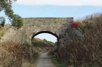 The southern entrance to Satan's Den on the Buchan line, just north of Newmachar station, on 14th November 2015. The location was given the satanic name by the Buchan railwaymen as the long, very deep cutting was prone to filling with snow over its lifetime. Notable rescues to trapped trains were carried out right up until the 1960s.<br><br>[Brian Taylor 14/11/2015]