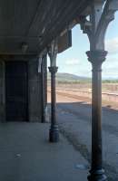 Underneath the canopy at Newtonmore in 1989 before the building became a private residence and the platform was cut back.<br><br>[Ewan Crawford //1989]