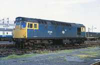 27025 in the Inverness station sidings (the goods just south of the station, now a Morrison's Supermarket). 25 September 1982.<br><br>[Peter Todd 25/09/1982]