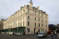 The Millenium Hotel main building (B listed apart from its conservatory) will be retained in the redevelopment of Queen Street station. The hotel extension which will be demolished can just be seen at the far left of the picture. <br><br>[Colin McDonald 21/11/2015]