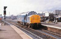 37190 passing light engine through Edinburgh Haymarket, on 1 October 1982. Withdrawn from service ten years later the loco is now preserved on the Midland Railway at Butterley.<br><br>[Peter Todd 01/10/1982]