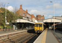 As the headquarters of the Mersey Railway Birkenhead Central was a key point on the line and some charming early buildings survive to the present day, including the station master's house which stands high above the Liverpool platform. 508122 calls on a service heading for Chester on 16th November 2015. The disused EMU depot can just be seen to the right of the platform. <br><br>[Mark Bartlett 16/11/2015]