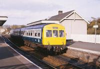 An Edinburgh bound 101339 pauses at Inverkeithing at 1420 hours on 28 October 1982. Of over 500 Class 101 vehicles built nearly fifty have survived in preservation. <br><br>[Peter Todd 28/10/1982]