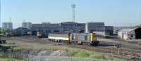 Eastfield depot in 1990 viewed from the north. A 20 and a 477 head to the north end neck.<br><br>[Ewan Crawford //1990]