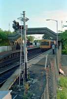 Arrival of a DMU at Cumbernauld in 1989. View looks south.<br><br>[Ewan Crawford //1989]