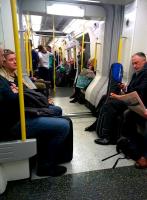 Thanks to tram-style vestibules, it's a lot easier to move between coaches in the recently commissioned S stock, than in older tube trains. Photograph taken pulling away from Paddington's Bishops Road platforms on the Hammersmith and City line in October 2015.<br><br>[Ken Strachan 01/10/2015]