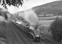 60009 heading south at Auchterarder in 1990 with 'The Forth Centennial'. Clearly a busy year for 'Osprey' [see image 53453].<br><br>[Bill Roberton //1990]