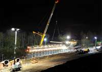 The first sections of the Bridge over the A7 are laid just north of the Shank bridge.<br><br>
<a href='https://www.flickr.com/photos/rkspics/10759083363/in/album-72157641657480845/'>Bob Smith's Flickr site</a>.<br><br>[Bob Smith 08/11/2013]