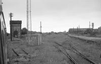Looking east over Liffey Junction from a Sligo train in 1993. To the right is the former main line to the Midland Great Western Railway's Broadstone terminus, closed to passengers in 1937. The sidings were used for cattle traffic until 1977.  Rails are returning in the shape of the <a href='https://www.luascrosscity.ie/' target='external'>Luas tram Cross City Line</a> which will use the Broadstone trackbed and run alongside the railway to a joint station at Broombridge. This is due to open in 2017.<br><br>[Bill Roberton //1993]