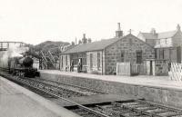 Scene at Longside, midway between Maud Junction and Peterhead, on 4 July 1951. Ex-GNSR D40 4-4-0 no 62272 is entering the station with a down train.<br><br>[G H Robin collection by courtesy of the Mitchell Library, Glasgow 04/07/1951]