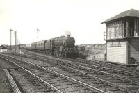 Black 5 44943 southbound passing Lochgreen Junction on 6 August 1955 with a boat train destined for Stranraer Harbour. <br><br>[G H Robin collection by courtesy of the Mitchell Library, Glasgow 06/08/1955]