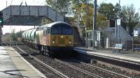 Colas Grid 56078 works 6N47 Prestwick Airport to Grangemouth empty aviation fuel tanks through Barassie station<br><br>[Ken Browne 12/09/2015]