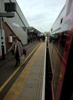 Looking North along the recently opened platform 6 [see image 53517]. Notice the dual footbridges - North and South. The concept here is very similar to the recent upgrade at Nuneaton, with platforms 6 and 7 on a cross country line, and earlier platforms on a North-South main line.<br><br>[Ken Strachan 05/12/2015]