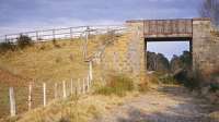 A GNSR overbridge near Nethy Bridge, on the south side heading to the River Spey.<br><br>[Peter Todd 07/05/1982]