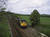 26014 with a PW train, Ravelrig Jct, Balerno. 26 May 1982<br><br>[Peter Todd 26/05/1982]