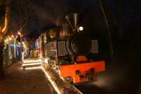 As the children visit Father Christmas at Delph (renamed Toyland for the visit of the big man) on 20 December 2015, Kerr Stuart 0-6-0 T&WT no.2405  'Joffre' waits patiently before coupling up to the train.<br><br>[John McIntyre 20/12/2015]