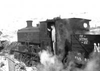 Shunting in the snow, NCB No 10 at Waterside in December 1971. The wagon marked 'For internal use' behind the locomotive is the tender.<br><br>[John Furnevel 01/12/1971]