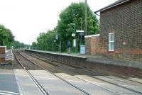 Standing on the B1077 level crossing at Westerfield, Suffolk, in 2009 looking west towards Ipswich. [Ref query 3057] [See image 35402]<br><br>[Ian Dinmore //2009]