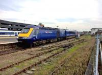 A First Great Western Marylebone to Swansea HST service [see image 53774] about to reverse at Banbury on 28 December 2015. Notice the track rationalization in progress to the right.<br><br>[Ken Strachan 28/12/2015]