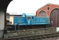 The former BR Swindon built D9524, renumbered here as 14901, photographed from the station platform at SRPS Bo'ness on 24 January 2005. [See image 53402]<br><br>[John Furnevel 24/01/2005]