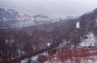 37 heading south with PW train early in 1991 at the head of Loch Lomond.<br><br>[Ewan Crawford //1991]