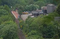 Overview of Connel Ferry station from the east showing the out of use oil siding at the east end of the station. The oil depot remains in use.<br><br>[Ewan Crawford 10/06/2013]