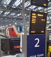 The next Virgin train to Carlisle will be via Kilmarnock and Dumfries. This is Virgin's 'bypass' of the bridge problems at Lamington.<br><br>[John Yellowlees 11/01/2016]