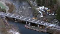 Aerial view of Lamington Viaduct looking east over the works to repair damage caused during Storm Frank. Network Rail have announced that works will continue throughout February. <a target='external' href='http://www.networkrailmediacentre.co.uk/news/work-at-lamington-viaduct-to-continue-throughout-february'>Network Rail news item</a>.<br><br>[Network Rail 18/01/2016]