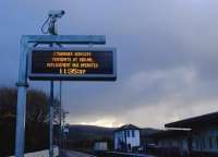 Sign of the times. A bus service is currently operating between Givan and Stranraer due to damage to the Laggansarroch Viaduct (between Pinwherry and Pinmore).<br><br>[Colin Miller 15/01/2016]