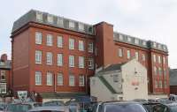 The old Lancashire and Yorkshire Railway lodging house at Blackpool Central. This was probably used by railway men on lodging turns right up to the station's closure in 1964. It has since been turned into holiday flats with a lift shaft/staircase and extra floor added but otherwise little changed from its railways days. <br><br>[Mark Bartlett 16/01/2016]