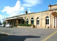 Part of the station frontage at Boston, Lincolnshire, in September 2002. [Ref query 4860]<br><br>[Ian Dinmore 23/09/2002]