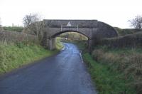 Bridge No 2 on the Fairlie Branch, just east of Arrothill Farm looking southeast to Caprington, 07 November, 2009. Bridge was built for the opening of the branch, 26 February, 1849 and remains in remarkably good condition despite closure of the branch on 07 April, 1951 (having gone out of use in November, 1950), its care and maintenance being the responsibility of British Railways Residuary and its successors. Given the restricted headroom, this is a rather odd survivor in these days of unrestricted access to everywhere.<br><br>[Robert Blane 07/11/2009]