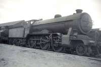 K2 2-6-0 61764 <I>Loch Arkaig</I> photographed on 6 May 1950 in the shed yard at Eastfield.<br><br>[G H Robin collection by courtesy of the Mitchell Library, Glasgow 06/05/1950]