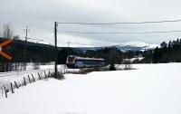 Alstom Coradia Nordic designated X62. Leaving the Jämtland mountains behind on its way from the ski resorts of Storlien, Duved and Åre to the Swedish east coast at Sundsvall on the Gulf of Bothnia.<br><br>[Charlie Niven 16/02/2014]