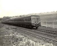 A BR Swindon built DMU descending Cowlairs Incline on 17 May 1957 with the 2pm Edinburgh Waverley - Glasgow Queen Street.<br><br>[G H Robin collection by courtesy of the Mitchell Library, Glasgow 17/05/1957]