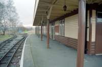 View towards Kintore at the rebuilt Alford station. The locomotive shed was ahead and the carriage shed still stands behind the camera, now in use as an engine shed for the Grampian Transport Museum's narrow gauge line.<br><br>[Ewan Crawford 03/02/1997]