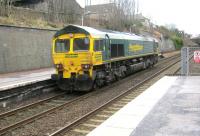 Freightliner 66509 at Arbroath on 24 February 2016 on a light engine move from Aberdeen to Mossend Yard.<br><br>[Sandy Steele 24/02/2016]